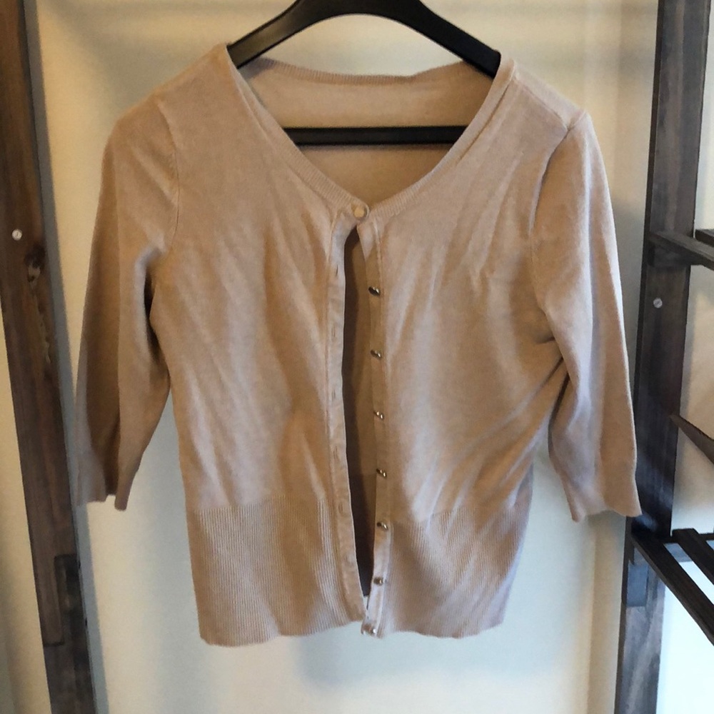 Women’s elbow-length cardigan- Tan- M